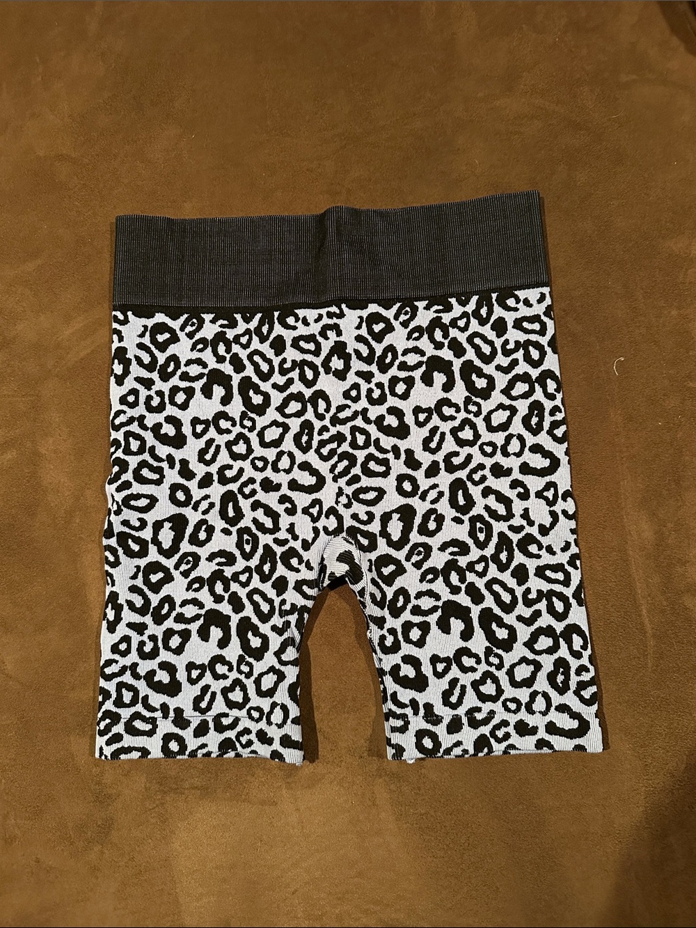 Lulu's Black & Blue Leopard Bike Shorts